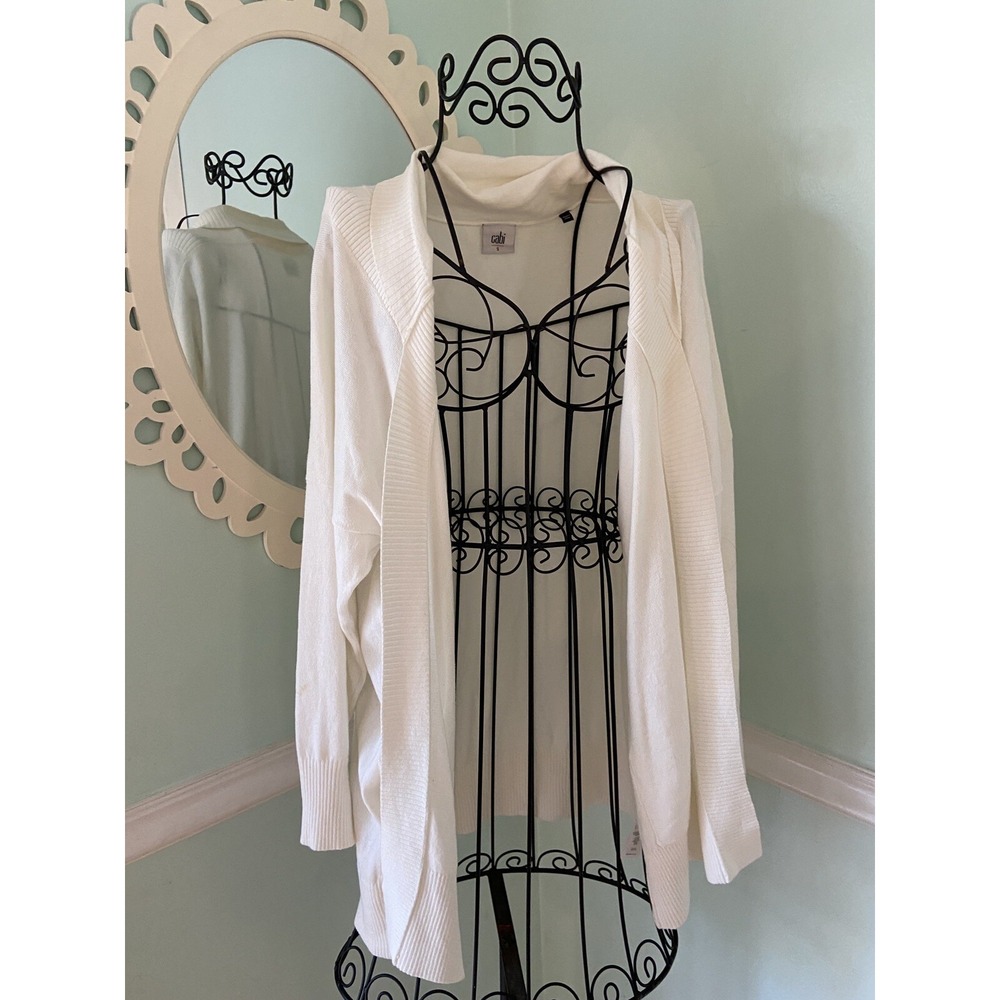 Cabi #5276 White Day Cardigan Sweater Pockets Small